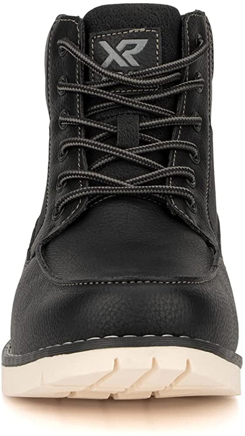 Xray Footwear Ravine Men’s Fashion Classic Combat Leather Ankle Mid-Top Oxford Boots, Round Toe, Thermoplastic rubber Outsole