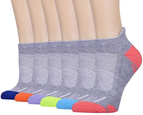 Womens Athletic Ankle Sports Running Low Cut Tab Cushioned Socks 6 Pack