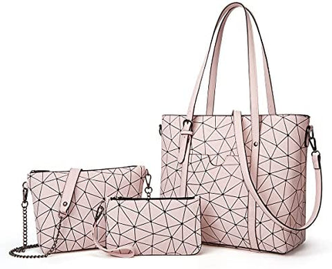 Women Fashion Handbags Wallet Tote Bag Shoulder Bag Top Handle Satchel Purse Set 4pcs