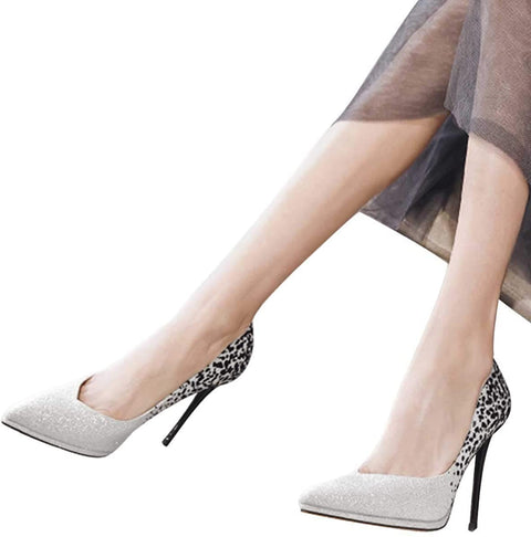 Fashion Two-Toned Slip On Platform Pumps Close Pointed Toe Slide Formal Dress Women Shoes Size 4-15 US