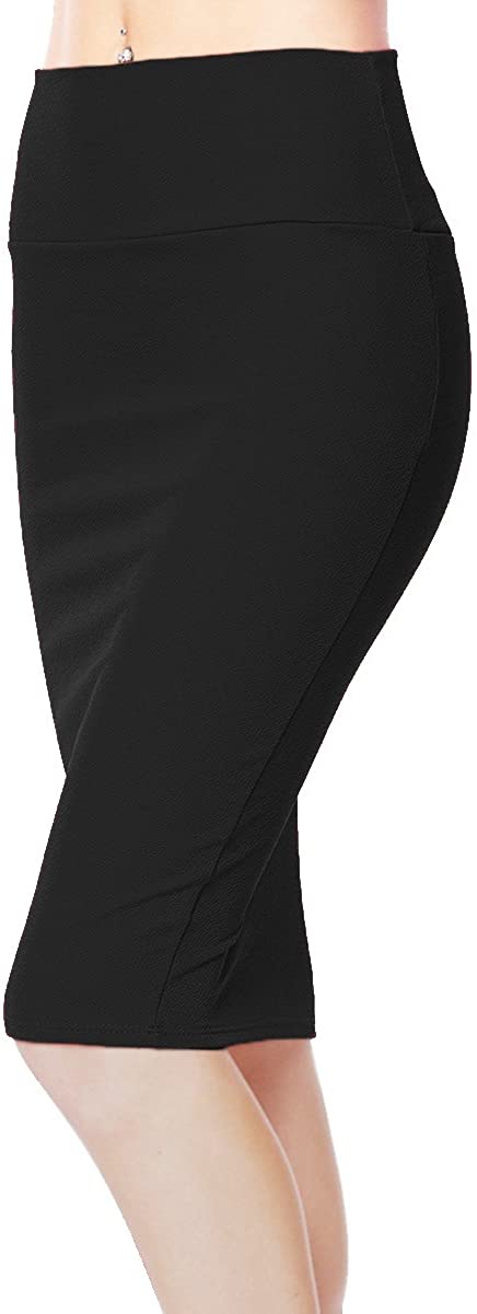 Women's High Waist Stretch Bodycon Pencil Skirt