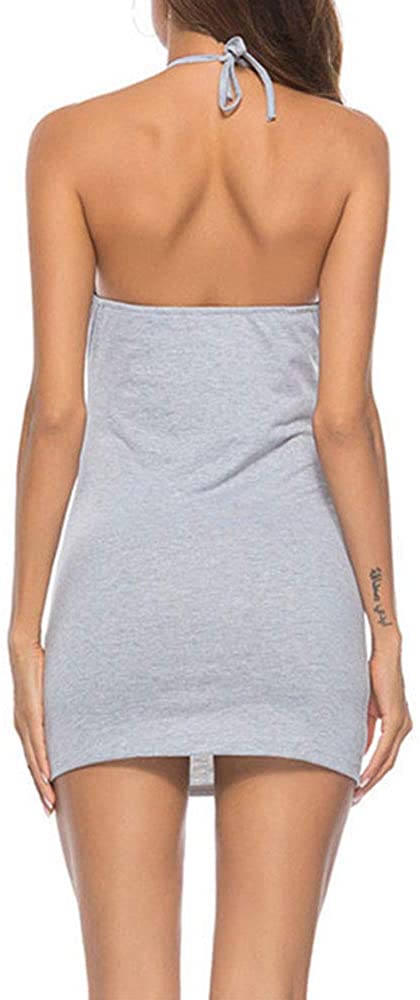 Women's Strapped Halter Sexy Backless Dress