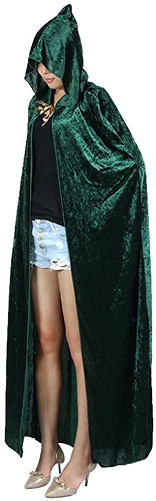 CoCo Women's Costume Full Length Crushed Velvet Hooded Cape