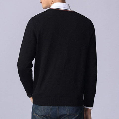 Men's Button Down V-Neck Cardigan Casual Basic Designed Long Sleeve Sweater