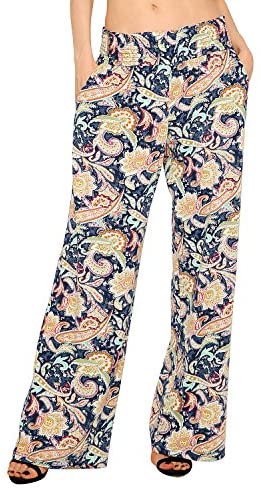 Urban CoCo Women's Boho Palazzo Pants Wide Leg Lounge Pants