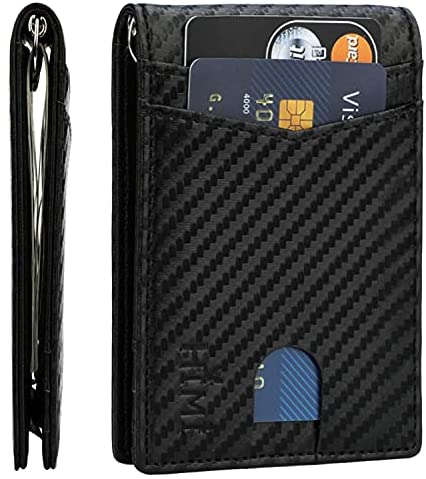 Slim Wallet for Men RFID Blocing Money Clip Wallet Minimalist Bifold Wallet Front Pocket Credit Card Wallet