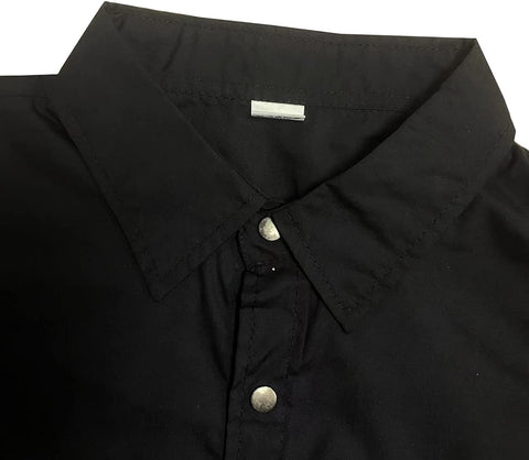 Mens Long Sleeve Snap Shirt - Casual Button Bown Tops Cargo Shirts Solid Work Western Dress Shirt