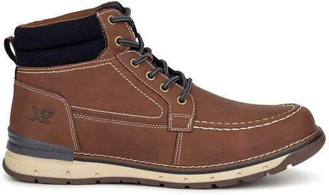 Xray Footwear Men's Icehouse Work Boot, Smooth faux leather, Lace-up front, Moc toe, rubber sole