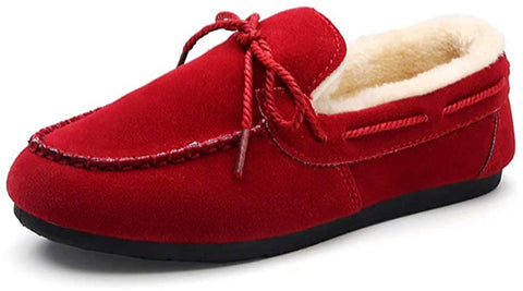 konhill Women's Slippers Faux Fur Moccasins Loafers Flats Shoes