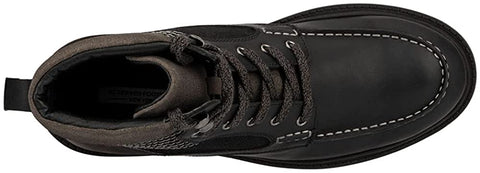 Reserved Footwear New York Vector Men’s Fashion Classic Combat Leather Ankle Mid-Top Motorcycle Boots, Round Toe, Rubber Outsole