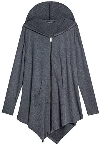 Women's Pluse Size Hooded Sweatshirt Jacket Cape Style