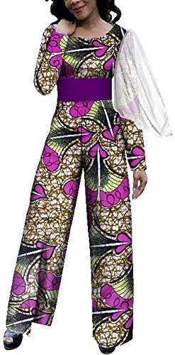 XIAOHUAGUA African Women Jumpsuits Casual Outfits Loose Romper Jumpsuit with Yarn Long Sleeves
