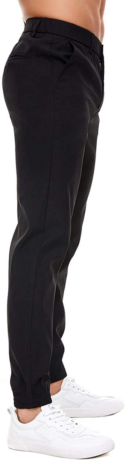 Plaid&Plain Men's Joggers Twill Joggers for Men Slim fit