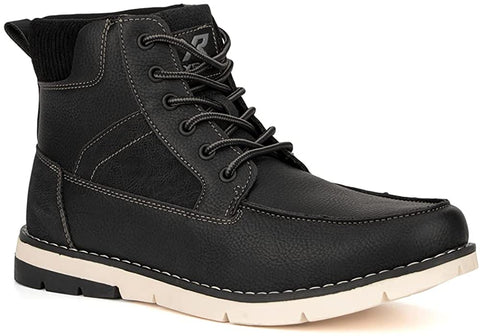Xray Footwear Ravine Men’s Fashion Classic Combat Leather Ankle Mid-Top Oxford Boots, Round Toe, Thermoplastic rubber Outsole