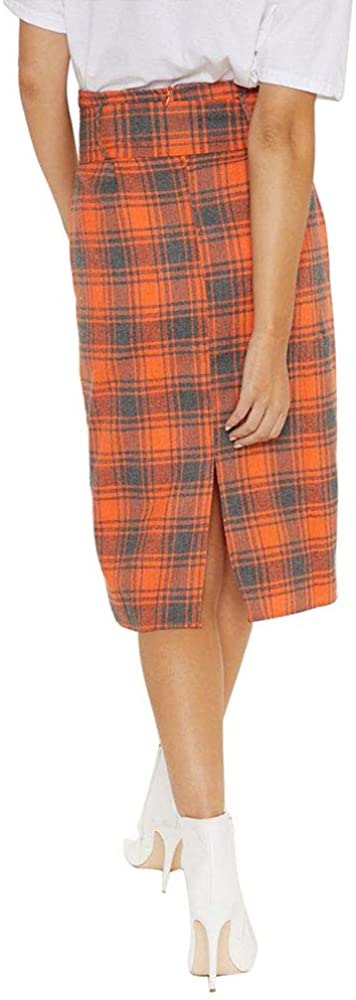 Women's Belt A Line Fashion Belt Skirt Cute Plaid Skirt