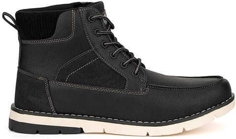 Xray Footwear Ravine Men’s Fashion Classic Combat Leather Ankle Mid-Top Oxford Boots, Round Toe, Thermoplastic rubber Outsole