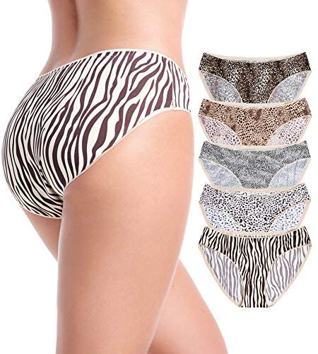 Women's High Waisted Cotton Underwear Soft Breathable Full Coverage Stretch Briefs Ladies Panties 5-Pack