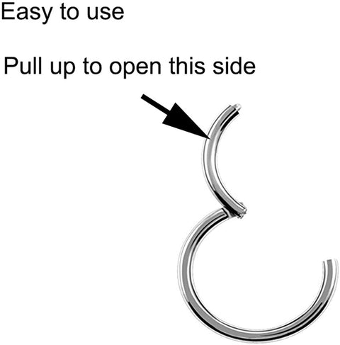Hinged Clicker Segment Septum Lip Nose Hoop Rings