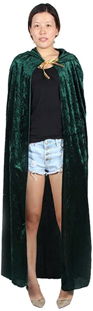 CoCo Women's Costume Full Length Crushed Velvet Hooded Cape