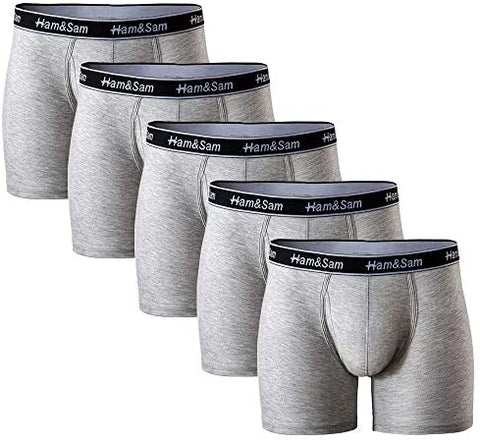 Men's Boxer Brief 4 Pack Bamboo Viscose Soft Comfortable Breathable Underwear for Men