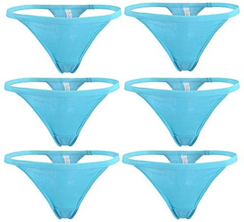 Women Cotton Low Rise Soft Breathable T-Back G-String Thong Panties Multi Packs
