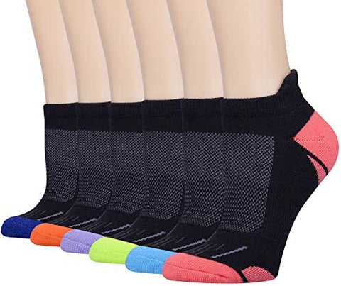 Womens Athletic Ankle Sports Running Low Cut Tab Cushioned Socks 6 Pack
