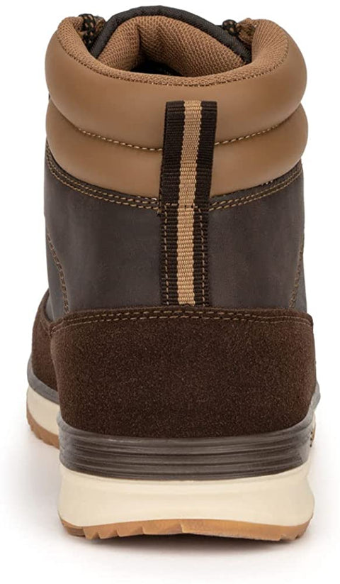 X RAY Reserved Footwear New York Men's Neutrino Work Boot, Fashion Casual Faux Leather High Top Sneakers, Hook and Eye Lace-Up, Round Toe, Thermoplastic Rubber Outsole