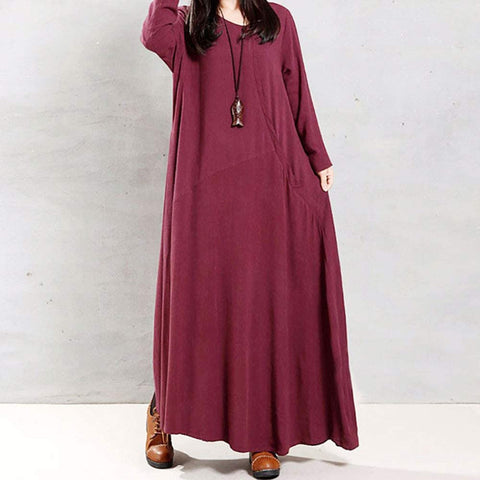 Women's Round Neck Fashion Spring Summer Long Sleeve Skirt