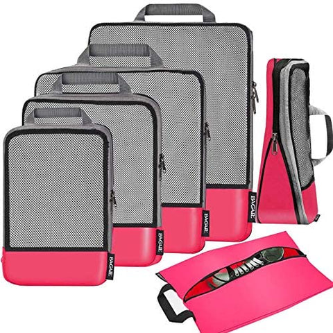 BAGAIL 4 Set/5 Set/6 Set Compression Packing Cubes Travel Expandable Packing Organizers