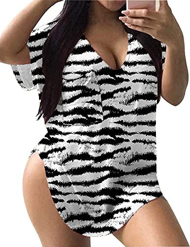 Plus Size Tops for Women Tie Dye Print Casual Scoop Collar T Shirts with Pockets