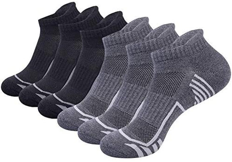 Mens Ankle Athletic Low Cut Socks for Men Sports Running Cushion 6 Pack