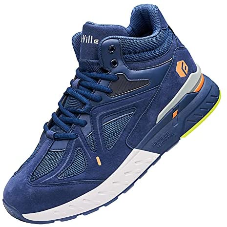FitVille Men's Wide Sneakers High-top Basketball Shoes Supportive Walking Shoes with Extra Wide Toe Box for Flat Feet