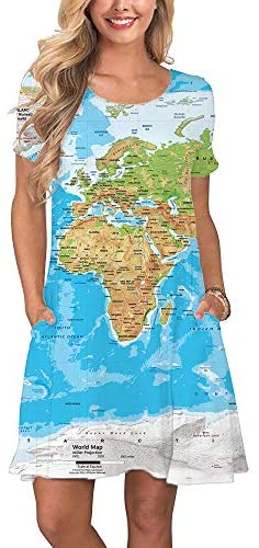 KYKU Print Dresses for Women Graphics Dress Short Sleeve with Pockets