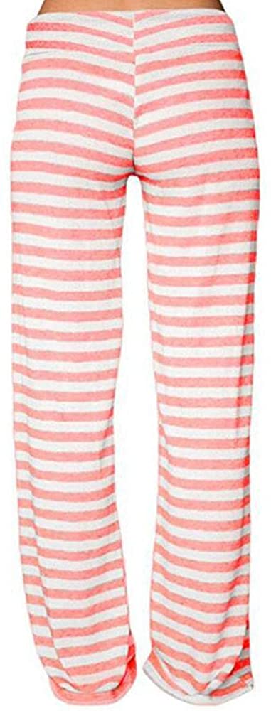 Women's Casual Stripe Print Drawstring Pants