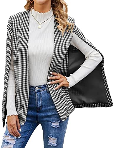 GAMISOTE Womens Cape Blazer Split Sleeve Open Front Casual Jacket Coat Workwear