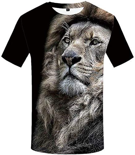 KYKU Lion Tshirt Men Size S-XXXL 3D T Shirt Animal T-Shirts for Mens Clothing
