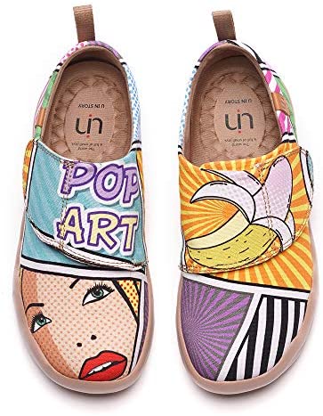 UIN Women's Men's Fashion Sneakers Comfort Walking Pop Art Painted Canvas Slip Ons Travel Shoes