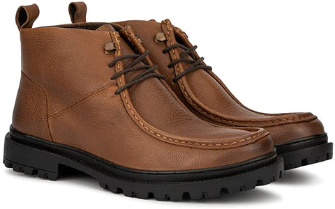 Reserved Footwear New York Positron Men’s Fashion Classic Combat Leather Ankle Mid-Top Oxford Boots, Round Toe, Thermoplastic rubber Outsole