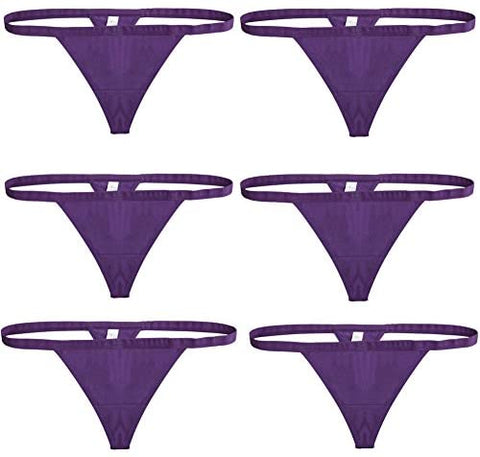 Women Cotton Low Rise Soft Breathable T-Back G-String Thong Panties Multi Packs