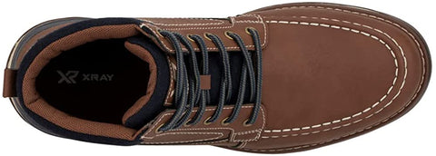 Xray Footwear Men's Icehouse Work Boot, Smooth faux leather, Lace-up front, Moc toe, rubber sole
