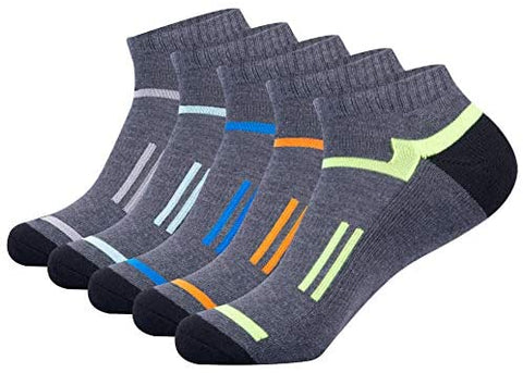 Mens Athletic Ankle Sports Running Low Cut Socks for Men 5 Pack