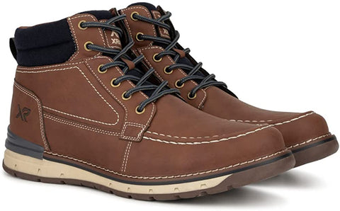 Xray Footwear Men's Icehouse Work Boot, Smooth faux leather, Lace-up front, Moc toe, rubber sole