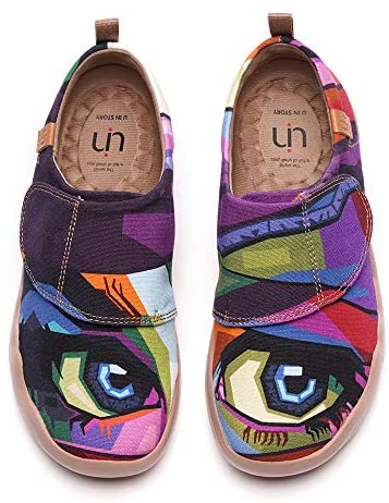 UIN Women's Men's Walking Shoes Slip ons Sneaker Comfortable Lightweight Casual Art Fashion Painted Canvas Family Travel Shoes Looking at You