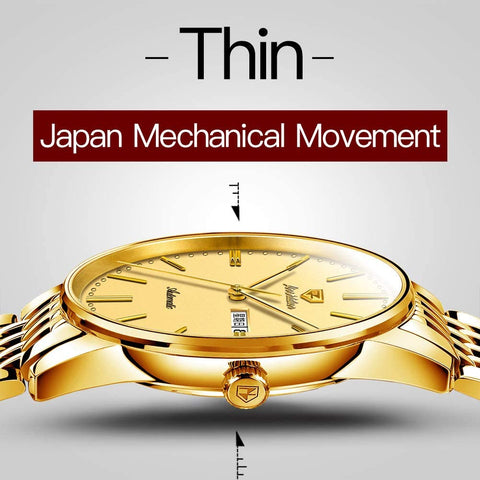 Gold Men's Mechanical Watch Minimalism