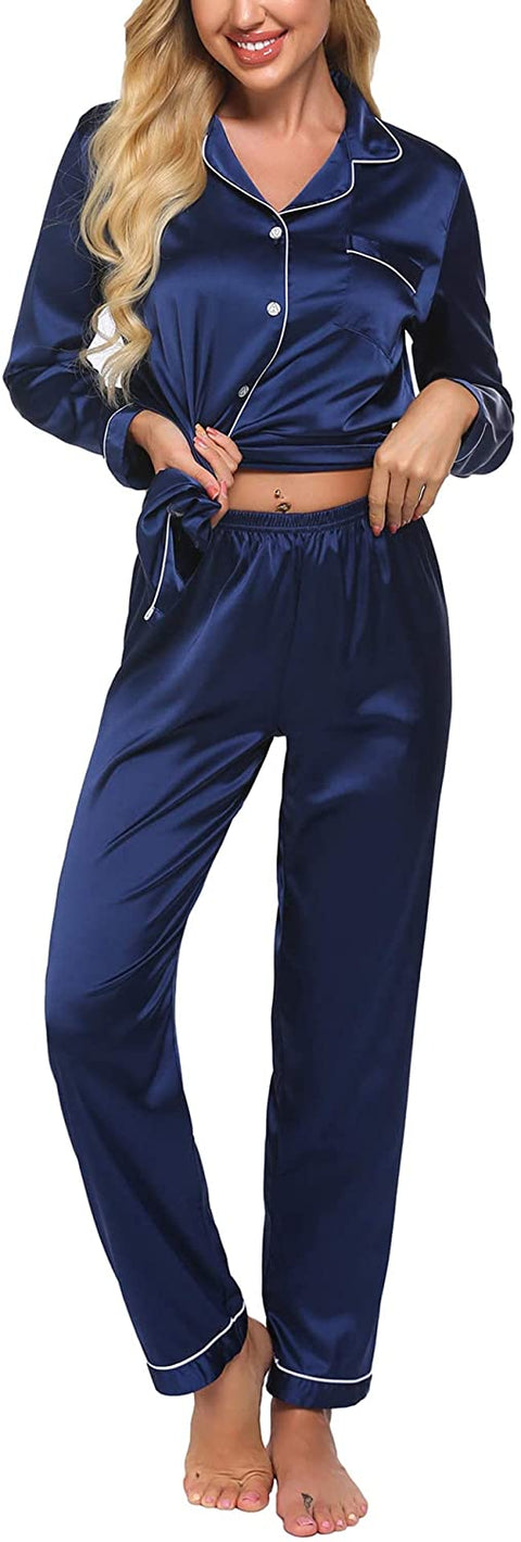 7pcs Silk Pajamas Gift Set Women