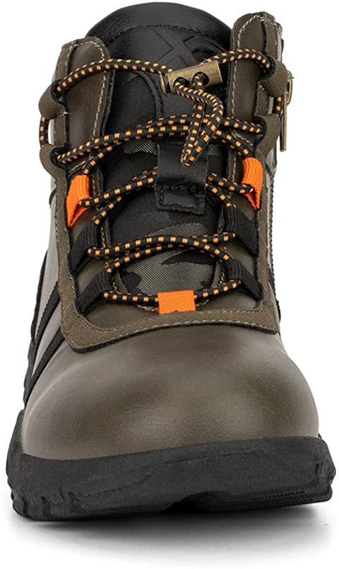 X RAY Footwear Eli Boy’s Fashion Classic Combat Faux Leather Mid-Top Chukka Boots, Round Toe, Thermoplastic Rubber Outsole