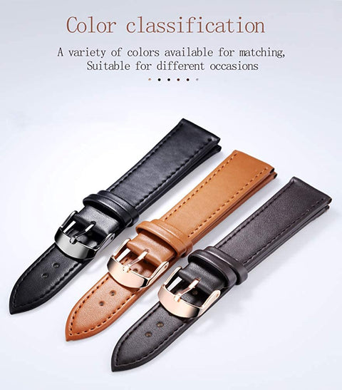 Quick Release Genuine Leather Watch Band Replacement