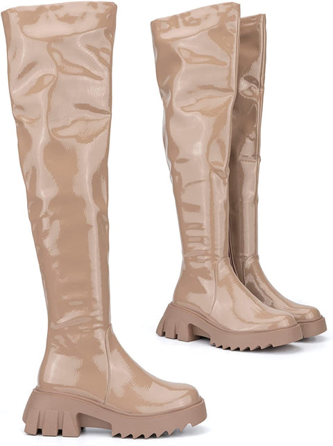 Torgeis Women's Alfie Fashion, Supple faux leather, Zipper Tall Boot, Round Toe, Thermoplastic rubber Outsole