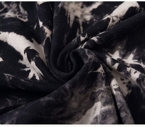 Women's Cool Summer Short Sleeve T-Shirt Fashion Black Tie Dye Top Blouse Shirts