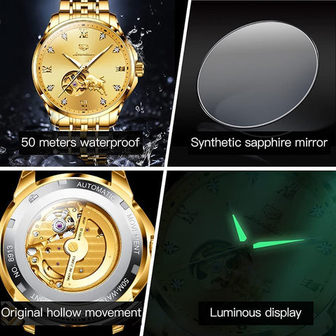 Men's Luxury Stainless Steel Sapphire Dial Watch